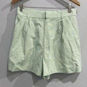 New Zara Linen 90’s Bermuda Shorts Preppy High Rise Old Money Green